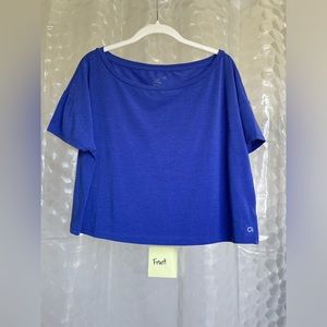 GapFit Breathe Cropped Boxy Boatneck T-Shirt Women's Medium Petite